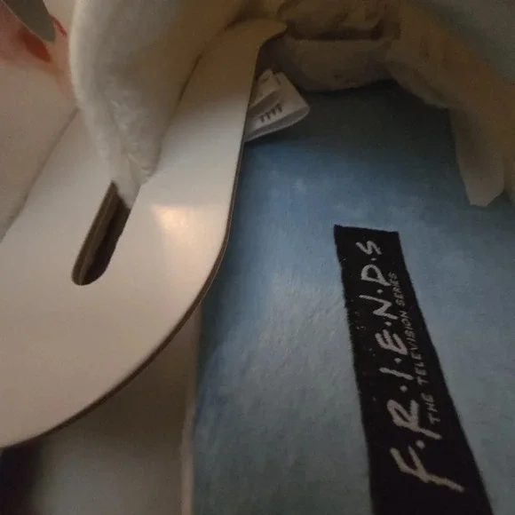 "Friends" White and Blue Slippers - Picture 4 of 5